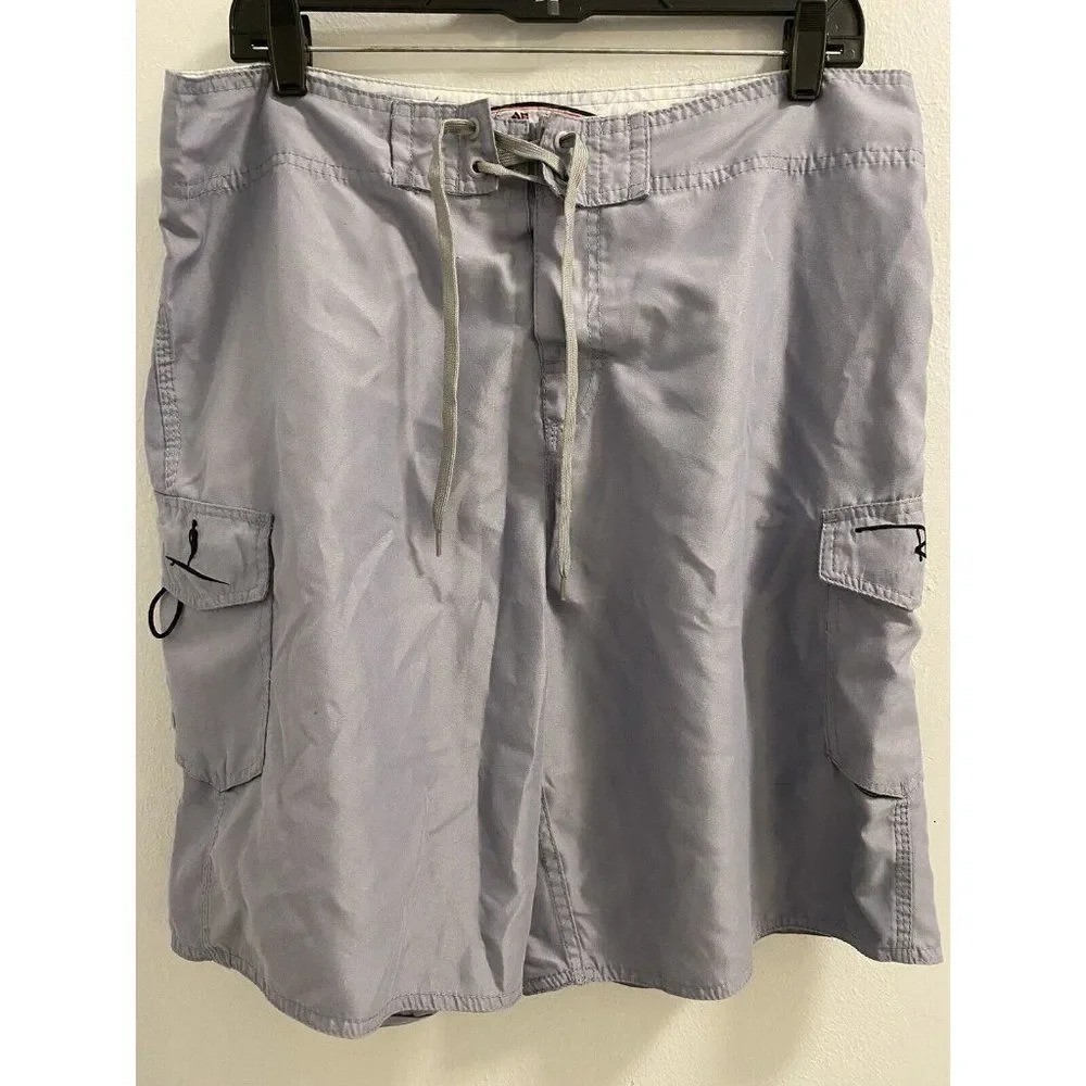 RON JON SURF SHOP MENS BOARD SHORTS - GRAY- SIZE 34